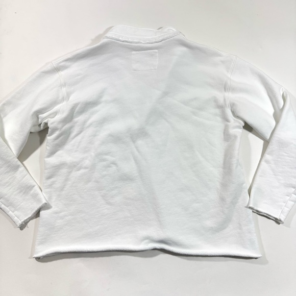 Frank Eileen Patrick Popover Henley Sweatshirt White - Picture 3 of 7